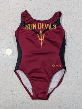 ASU Sun Devils Collegiate Quatro gymnastics dance Leotard Medium ARIZONA STATE